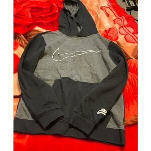 Nike Hoodie boys M Gray Black Sweatshirt Sweater